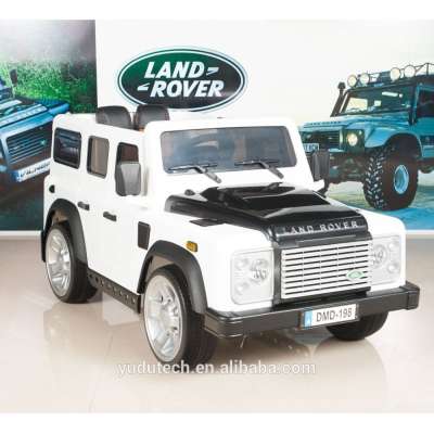 white Land Rover Defender Kids Ride On Truck/Car 12V Electric Powered Wheels with RC Remote Control ride on car